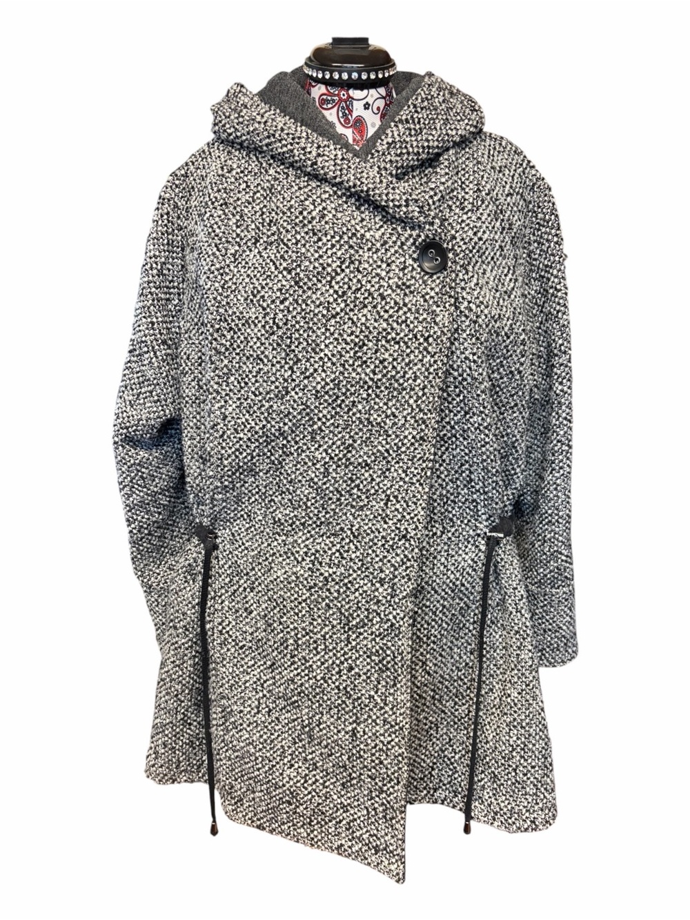 Free People Satellite Image Wool-Blend Tweed Swing Jacket Size L